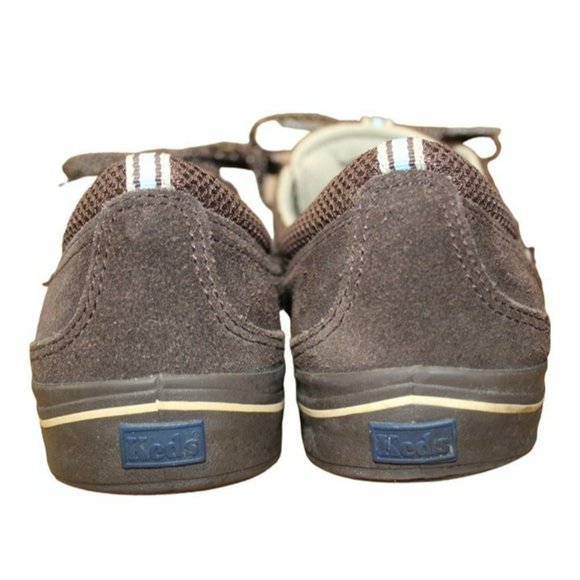 Ked's Espresso Brown Suede Sneakers With White Polka Dot Laces Women's / Size: 9 - Picture 3 of 12